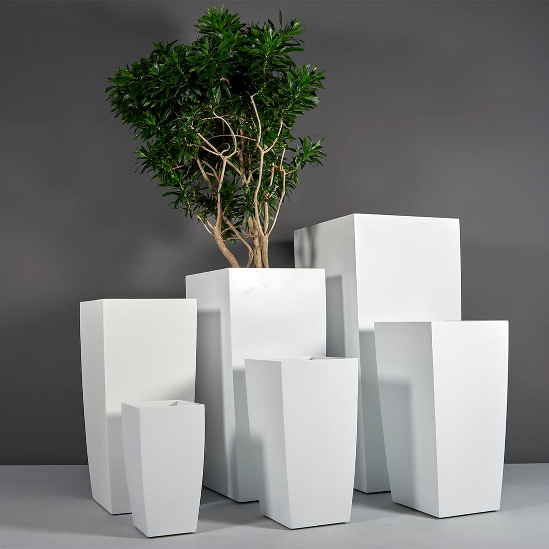 Toulan Modern Tall Tapered Square Planter Large/Extra-Large