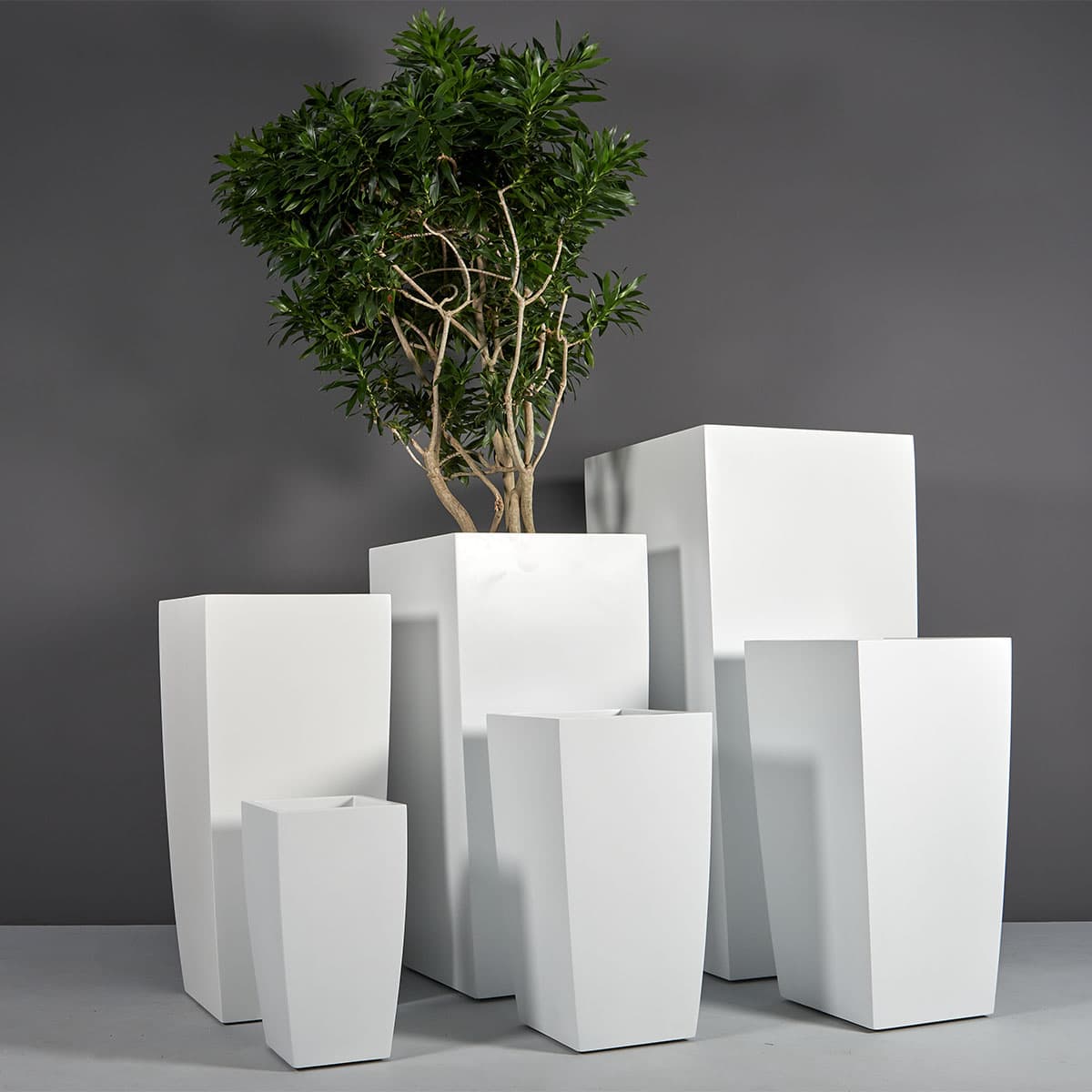 Toulan Modern Tall Tapered Square Planter Large/Extra-Large
